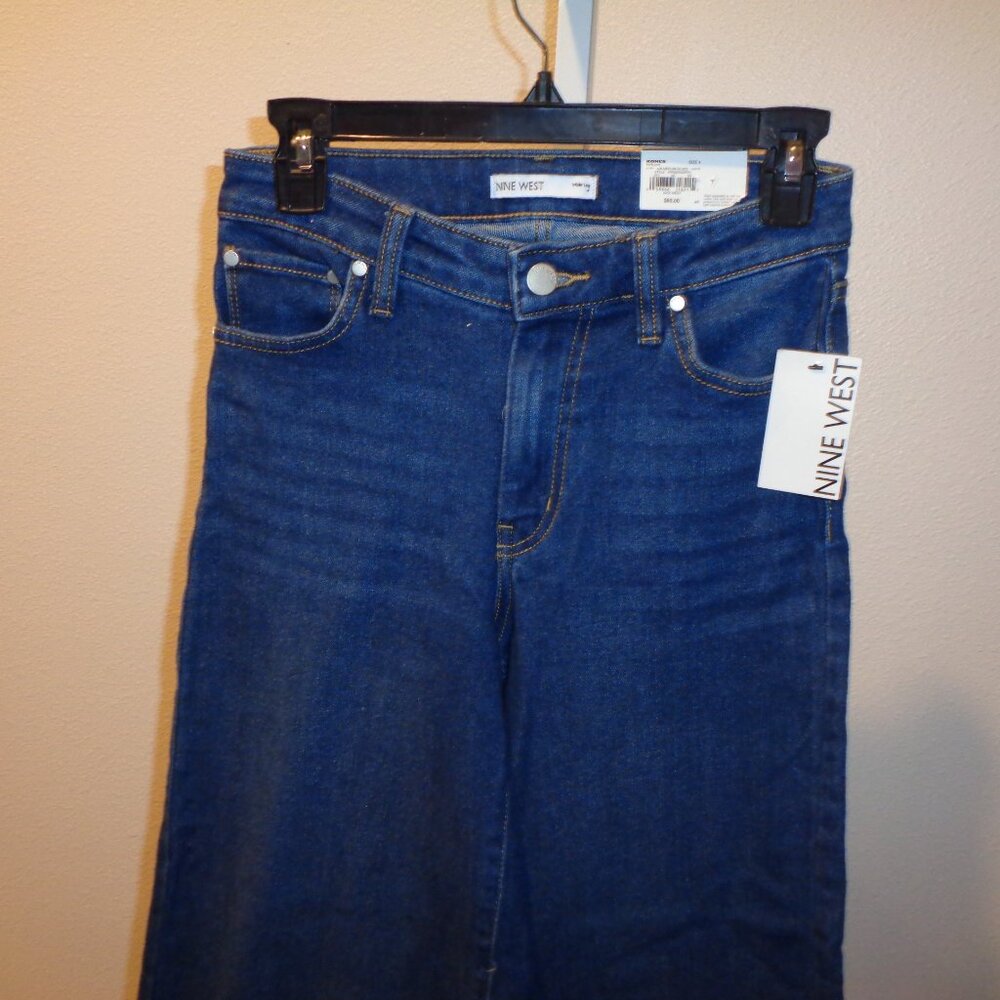 Nine West Wide Leg High Rise Jeans size 4 NWT Style WW93D049RS1 - Picture 10 of 12